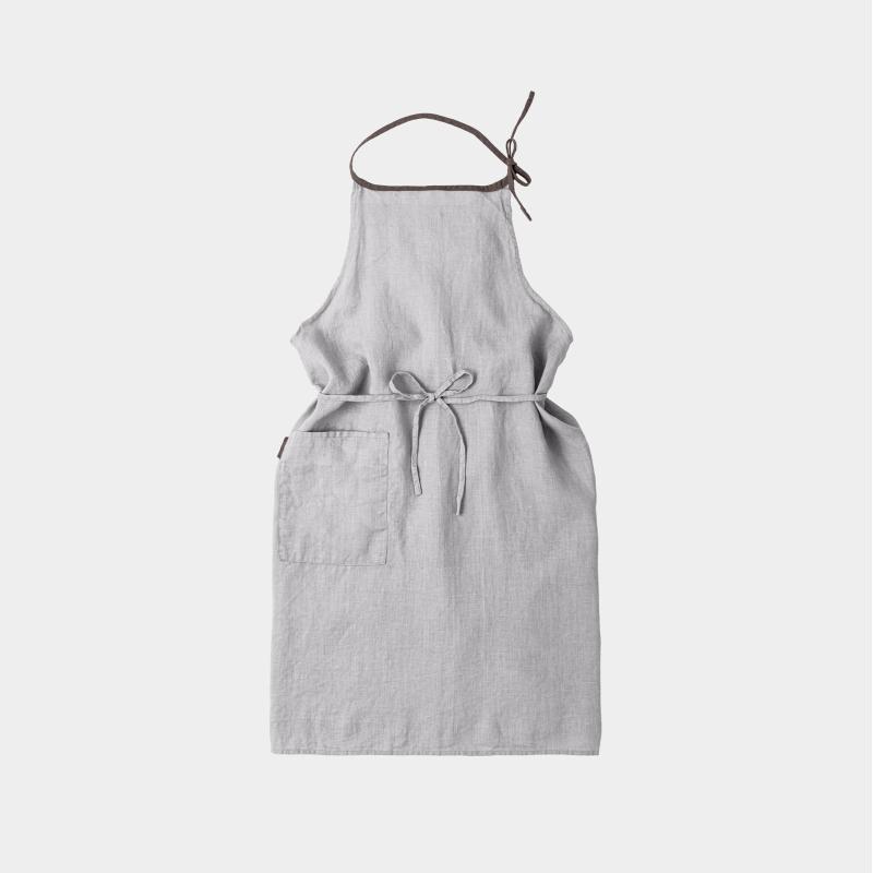 リーノエリーナ「ミラ」 リネンエプロン　グレー Lino e Lina 爆買 新色 Mila ミラ フルエプロン ソフトグレイ