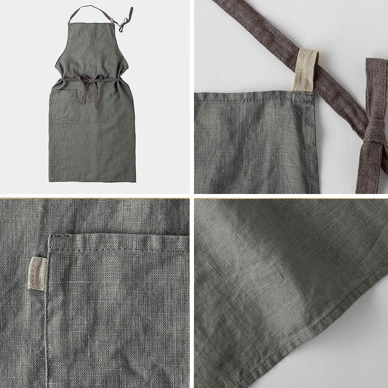 Manon マノン フルエプロン ファーングレイ W100xL100 リネン A444 lino e lina リーノエリーナ | Lino e Lina | 12