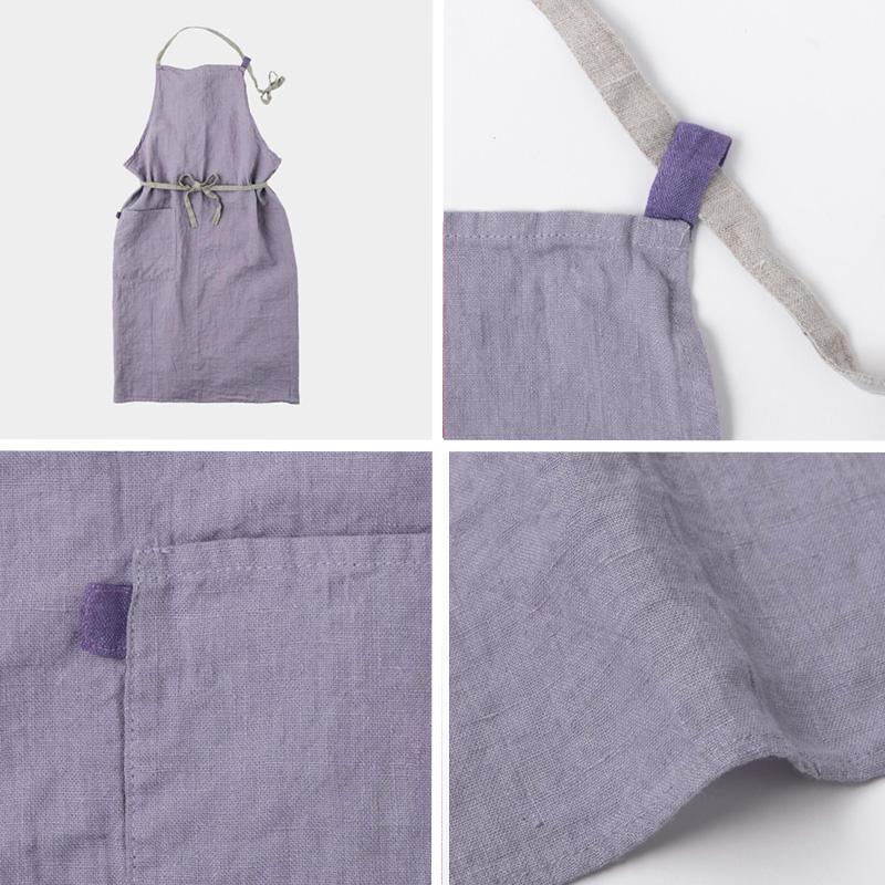Manon マノン エプロン オールドライラック 薄紫 リネン 麻 無地 おしゃれ レディース 北欧 輸入 シンプル かわいい A581 リーノエリーナ | Lino e Lina | 15