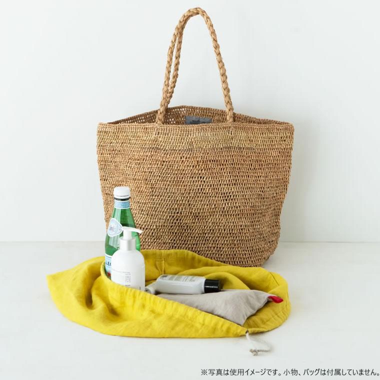 lino e lina リーノエリーナ インナーバッグ Chou シュー フラックス ナチュラル 巾着袋 内ポケット外ポケット付き 28x30x24cm リネン100% リトアニア製 C62｜santecdirect｜08