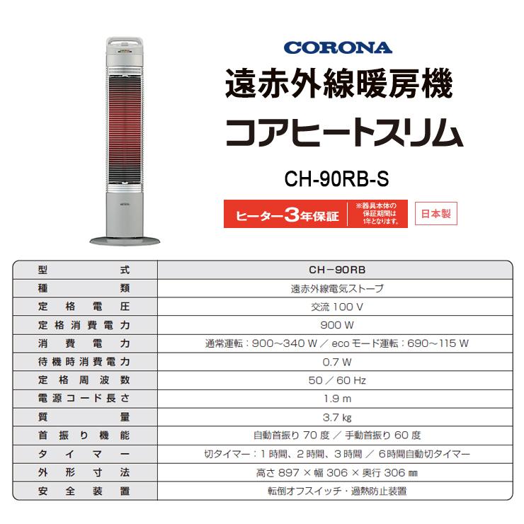 CORONA（コロナ） 遠赤外線電気暖房機 コアヒートスリム パーソナル