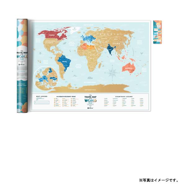 1DEA.me Travel Map Holiday Lagoon World 世界地図 海 ビーチ ポスター スクラッチ インテリア マップ IDEA004 ※スクラッチャーは付属していません | ブランド登録なし | 10