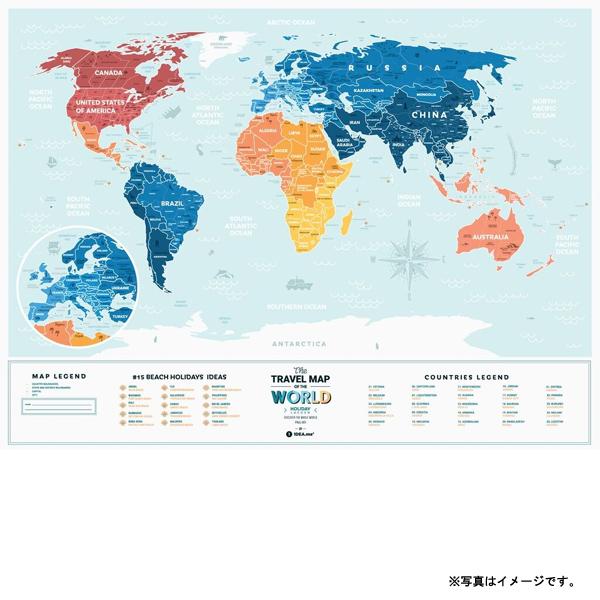 1DEA.me Travel Map Holiday Lagoon World 世界地図 海 ビーチ ポスター スクラッチ インテリア マップ IDEA004 ※スクラッチャーは付属していません | ブランド登録なし | 11