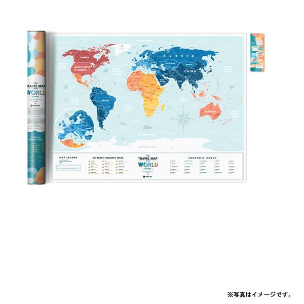 1DEA.me Travel Map Holiday Lagoon World 世界地図 海 ビーチ ポスター スクラッチ インテリア マップ IDEA004 ※スクラッチャーは付属していません | ブランド登録なし | 12