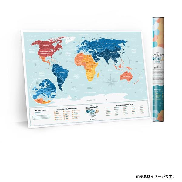 1DEA.me Travel Map Holiday Lagoon World 世界地図 海 ビーチ ポスター スクラッチ インテリア マップ IDEA004 ※スクラッチャーは付属していません | ブランド登録なし | 13