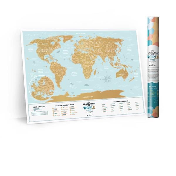 1DEA.me Travel Map Holiday Lagoon World 世界地図 海 ビーチ ポスター スクラッチ インテリア マップ IDEA004 ※スクラッチャーは付属していません | ブランド登録なし | 14
