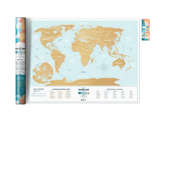 1DEA.me Travel Map Holiday Lagoon World 世界地図 海 ビーチ ポスター スクラッチ インテリア マップ IDEA004 ※スクラッチャーは付属していません | ブランド登録なし | 16