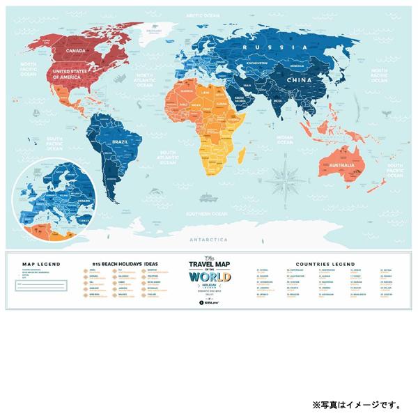1DEA.me Travel Map Holiday Lagoon World 世界地図 海 ビーチ ポスター スクラッチ インテリア マップ IDEA004 ※スクラッチャーは付属していません | ブランド登録なし | 19