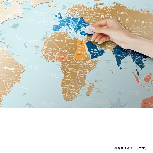 1DEA.me Travel Map Holiday Lagoon World 世界地図 海 ビーチ ポスター スクラッチ インテリア マップ IDEA004 ※スクラッチャーは付属していません | ブランド登録なし | 06