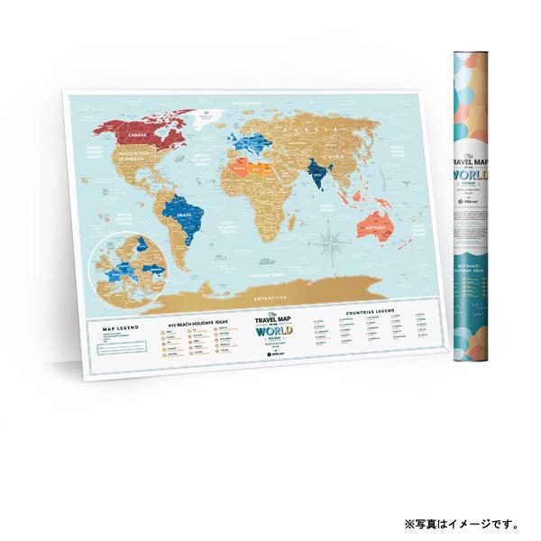 1DEA.me Travel Map Holiday Lagoon World 世界地図 海 ビーチ ポスター スクラッチ インテリア マップ IDEA004 ※スクラッチャーは付属していません | ブランド登録なし | 08