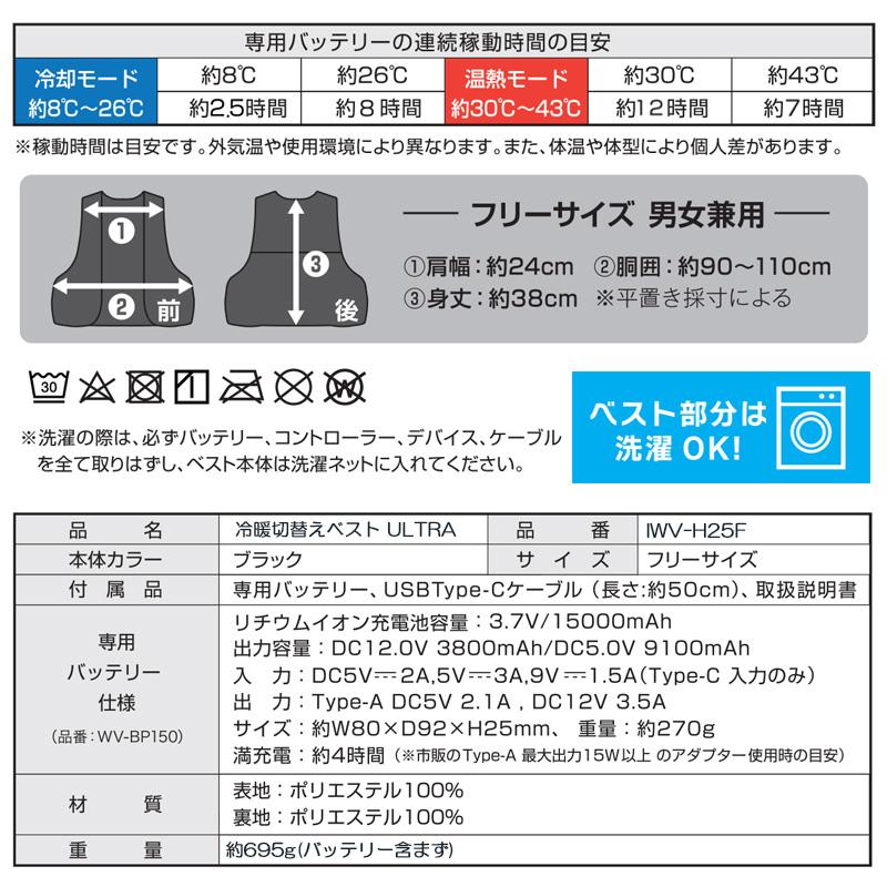 DAISHIN（大進） 冷暖切替ベスト ULTRA IWV-H25F IWV-H25 暑さ対策