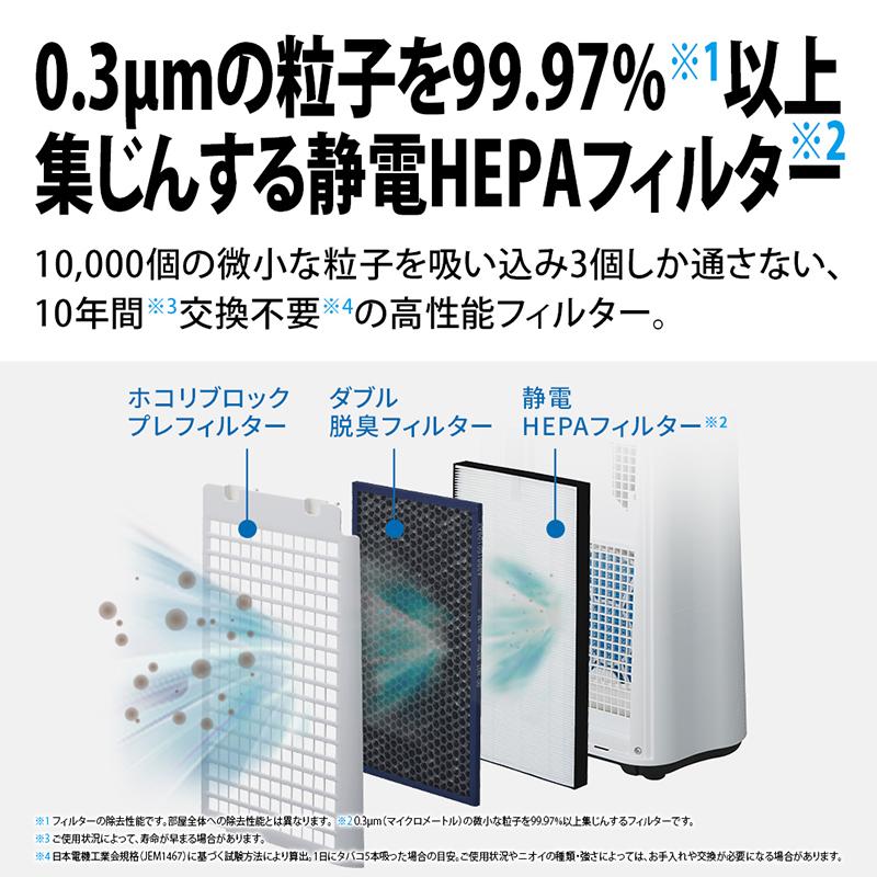 プラズマクラスター 加湿空気清浄機 プラズマクラスター7000搭載 薄型