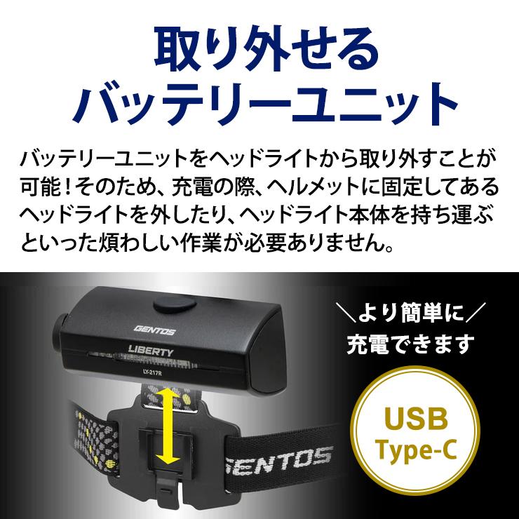 GENTOS（ジェントス） LIBERTYシリーズ ヘッドライト 700lm 充電式 LY