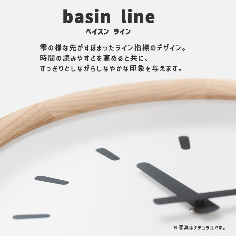 Lemnos（レムノス） 壁掛け時計 PINTO basin line BK ブラック 黒