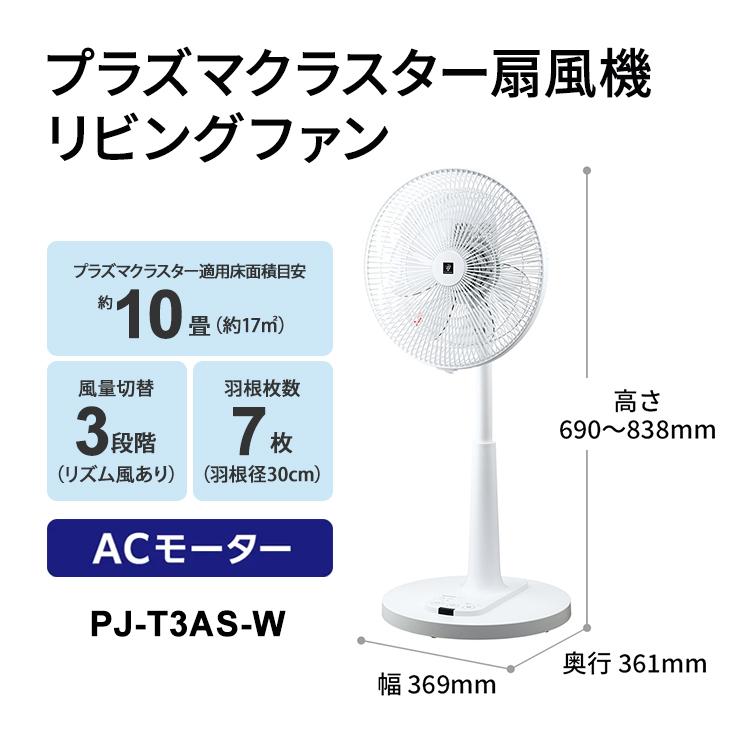 SHARP（シャープ） プラズマクラスター扇風機 ACモーター ホワイト系