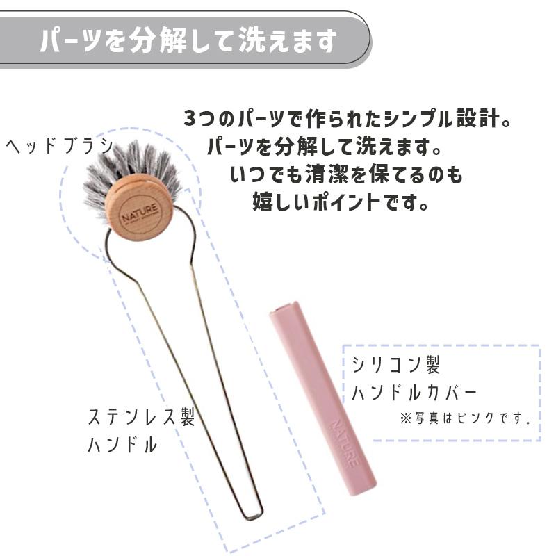 smart 柄付きキッチンブラシ 交換ブラシ3種セット GY グレー