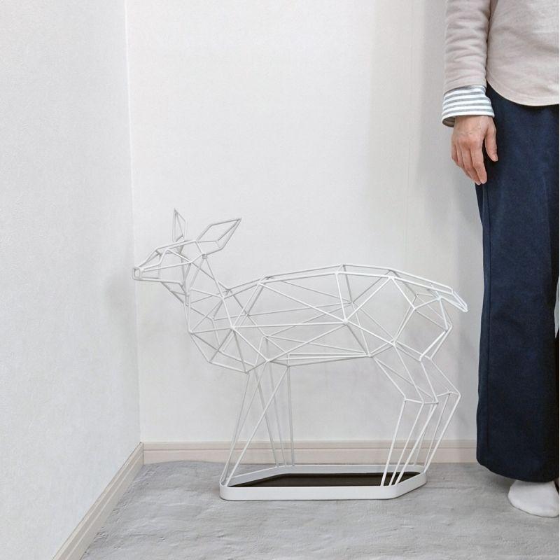 シカの傘立て ディア 鹿 DEER バンビ 小鹿 ホワイト アンブレラ