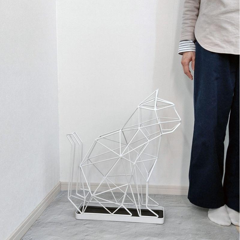 ネコの傘立て キャット ホワイト アンブレラスタンド 猫 CAT 白 WHITE