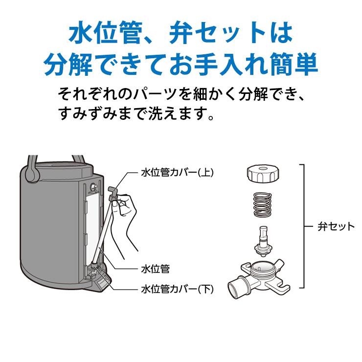 真空ドリンクディスペンサー 2.5L ブラック ステンレスまほうびん SY-AJ25-BA ZOJIRUSHI (象印マホービン)_5