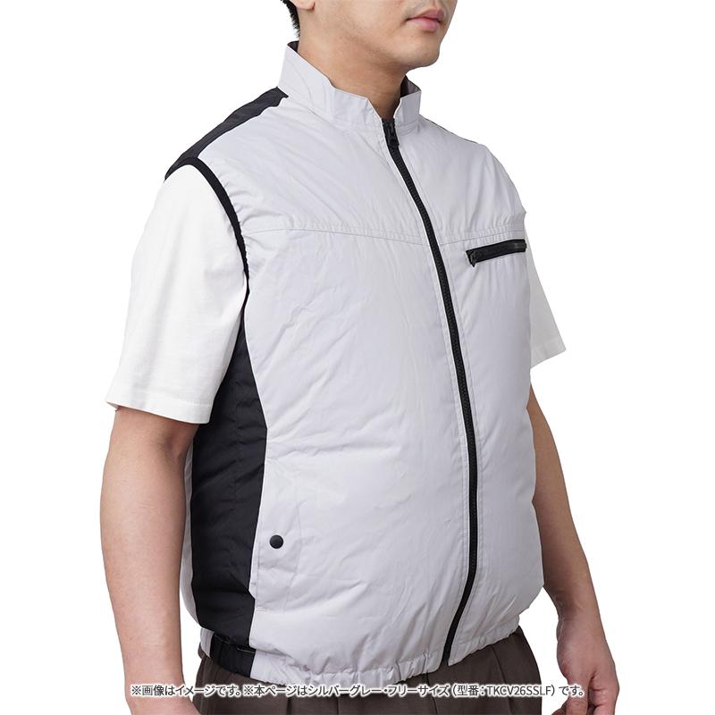 THANKO 冷蔵服2026 ベスト シルバーグレー フリー 空調作業服 ペルチェ