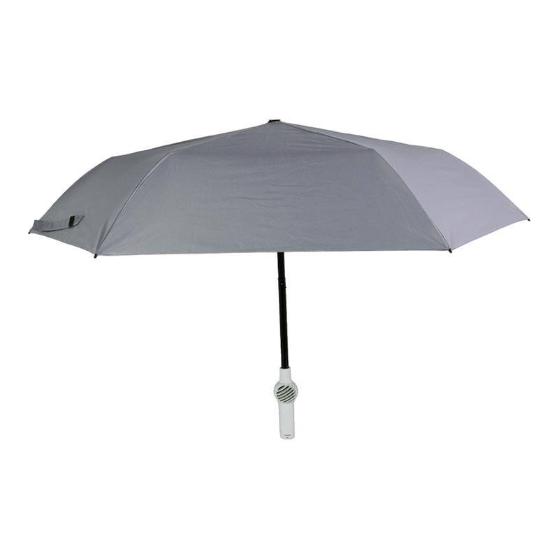 THANKO ファンブレラPOLE PLUS グレー 日傘 晴雨兼用 折り畳み傘