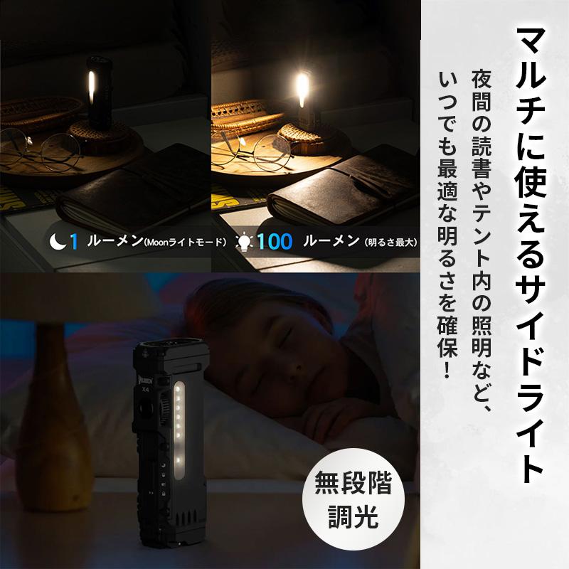 WUBEN（ウーベン） LEDライト 充電式 強力 明るい 小型 ガンメタ 1500