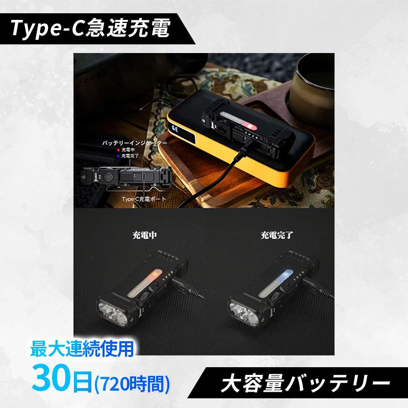 WUBEN（ウーベン） LEDライト 充電式 強力 明るい 小型 ガンメタ 1500