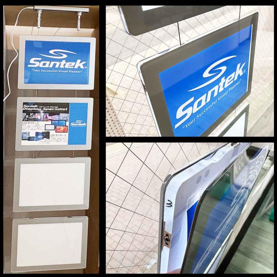 爆買 A4 LEDライトパネル 連結 メディア入替簡単(両面) 吊り下げタイプ