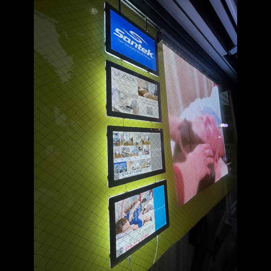 爆買 A4 LEDライトパネル 連結 メディア入替簡単(両面) 吊り下げタイプ