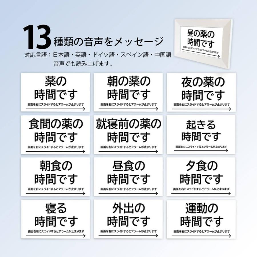 爆買 敬老の日 MEDICLO 薬時計 15.6型 服薬サポート Wi-Fi タッチパネル 操作簡単 飲み忘れ防止 文字音声通知 5言語対応 ACアダプタ付 高齢者 介護 Santek_4