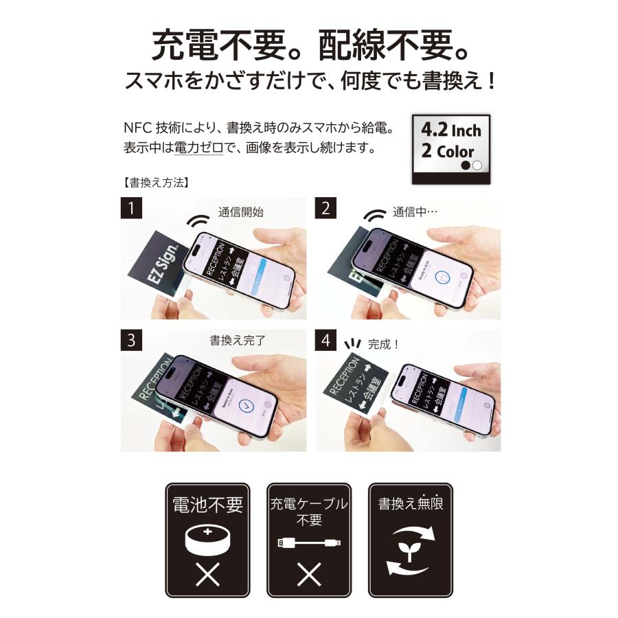 爆買 Santek EZ Sign【NFC】4.2インチ 2色表示 スマホをかざすだけ