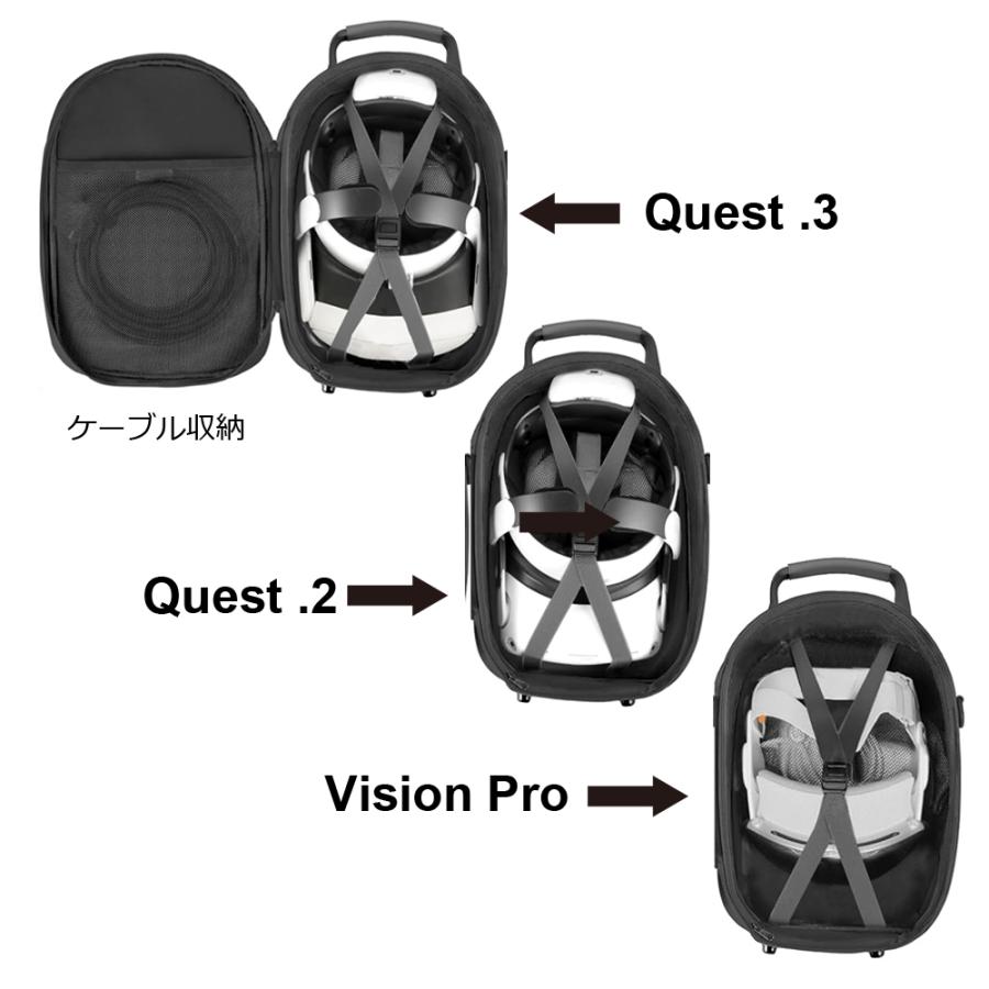 VR ヘッドセット 収納バッグ 肩掛け キャリーケース取付 ハンドバック 