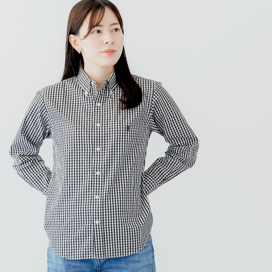 GYMPHLEX 2025秋冬 シャツ レディース 長袖 ギンガム ストライプ