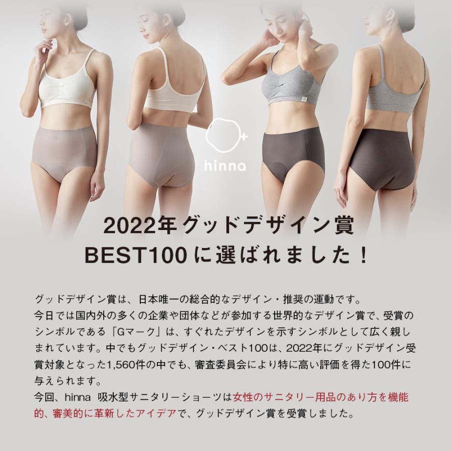 吸水ショーツ シームレス レディース ジュニア 生理用ショーツ サニタリーショーツ 昼用 吸水型 20ml 30ml フェムテック 綿混 デイリー ヒンナ | hinna | 02