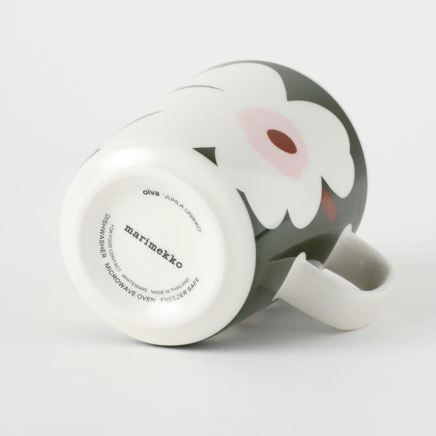 SALE 30%OFF 正規品 日本限定 マリメッコ Juhla Unikko ユフラウニッコ マグ 250ml カラー49 ホワイト×ダークグリーン 2025春夏 | marimekko | 02