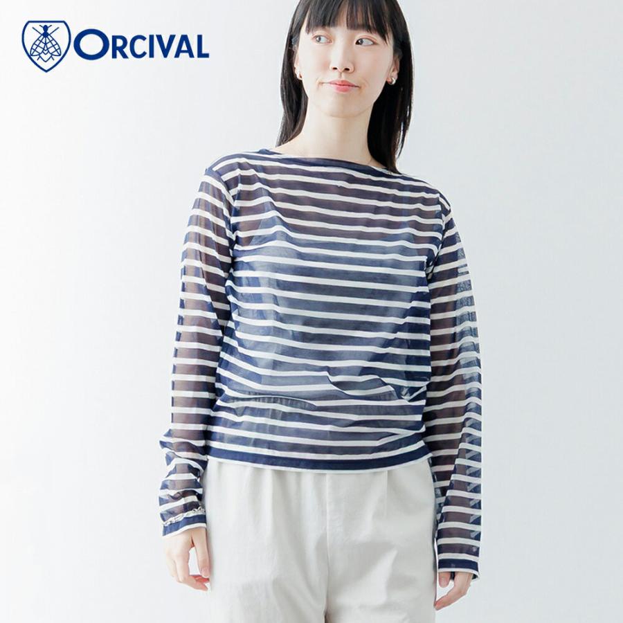 ORCIVAL（オーシバル） 長袖 カットソー レディース シースルーボート