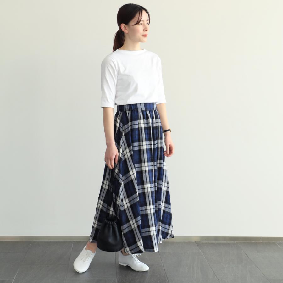 オニール オブ ダブリン #805 TARTAN GATHER FLARED SKIRT タータンチェック柄 フレアスカート ロング丈 2024SS 2024春夏｜santelabo｜07