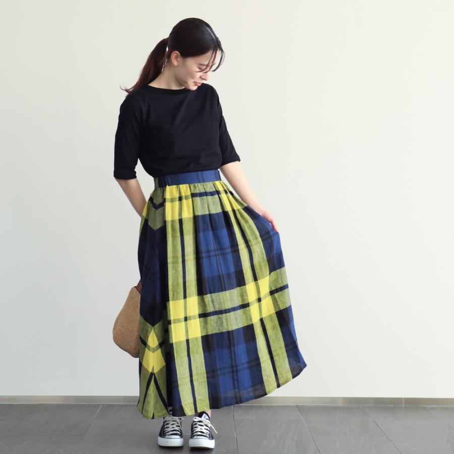 オニール オブ ダブリン #805 TARTAN GATHER FLARED SKIRT タータンチェック柄 フレアスカート ロング丈 2024SS 2024春夏｜santelabo｜10