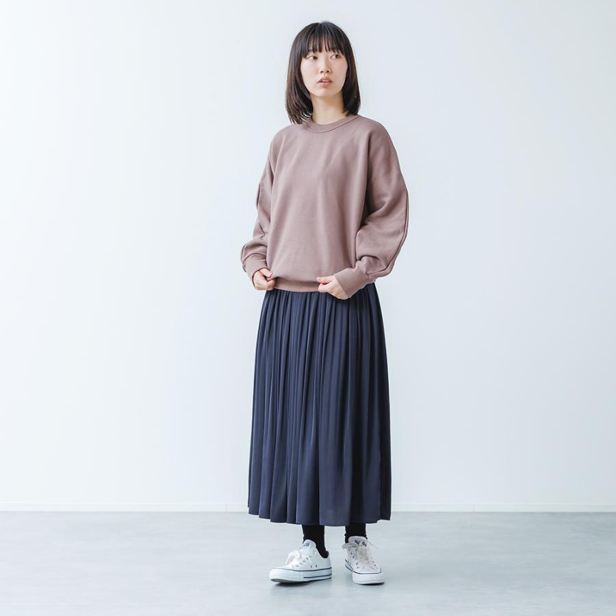 プリーツスカート レディース アンティークサテン 消しプリーツ