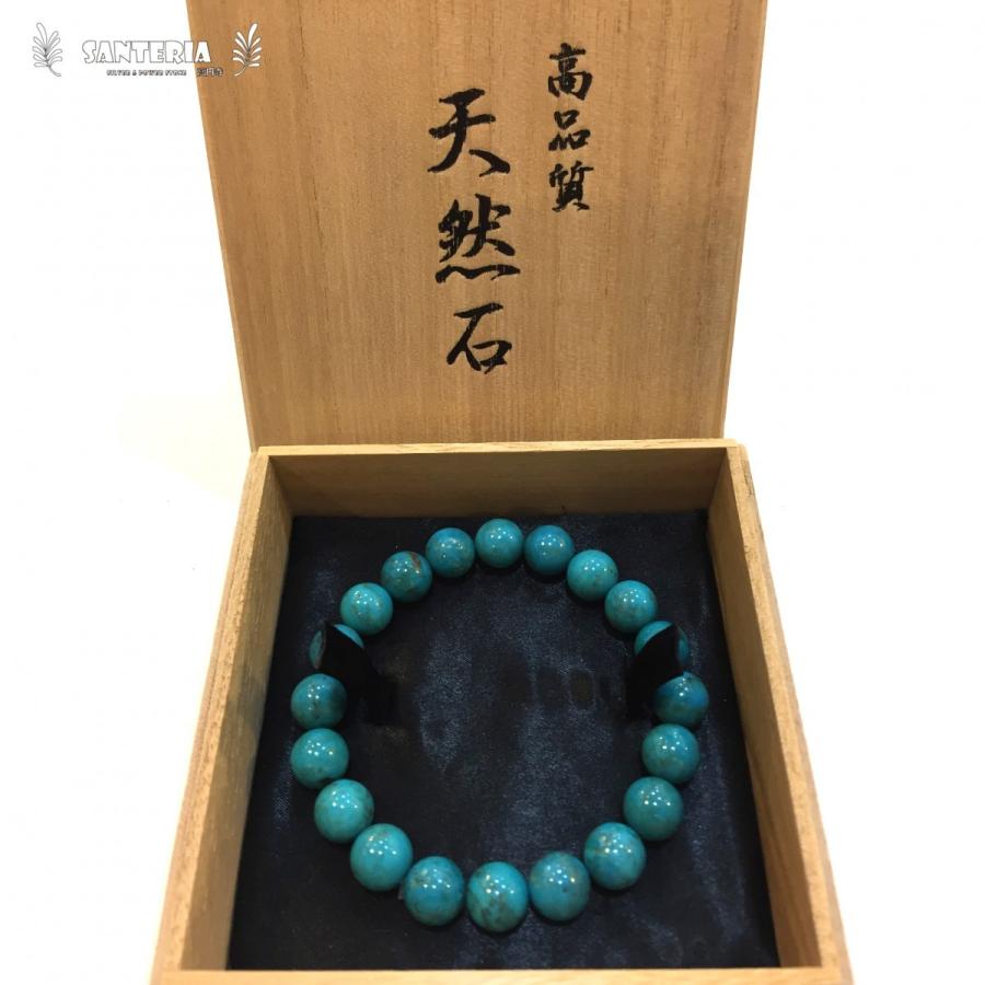 鑑別書付き 高品質 天然ターコイズ トルコ石 天然石 ブレスレット 12mm