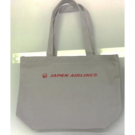 JAL チャートトートバッグ　(新品) JAL ファスナー付きトートバッグ ライトグレー : サンテグジュペリ