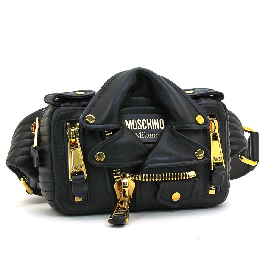 モスキーノ クチュール MOSCHINO COUTURE ウエストポーチ ボディバッグ バムバッグ バイカージャケット A7730 8002