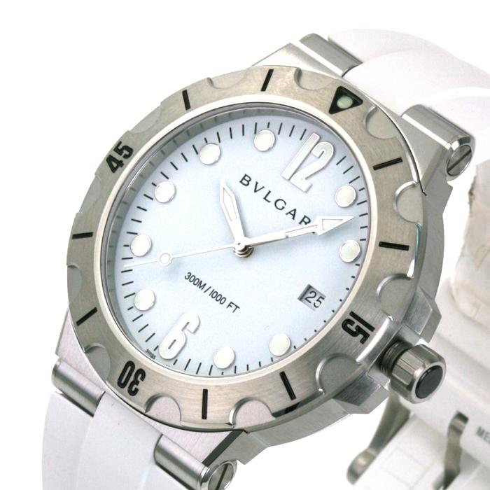 限定価格セール ブルガリ ホワイト文字盤 Dp41wsvsd Scuba Diagono ディアゴノスクーバ メンズ ウォッチ 時計 Bvlgari 25 Dp41wsvsd