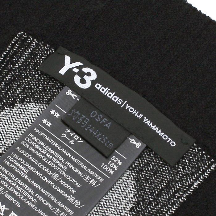 気質アップ】 3S Scarf FH9283 コラボ YAMAMOTO YOHJI アディダス adidas ワイスリー Y-3 【グッドプライス】  リブニット メンズ BLACK マフラー - 財布、帽子、ファッション小物