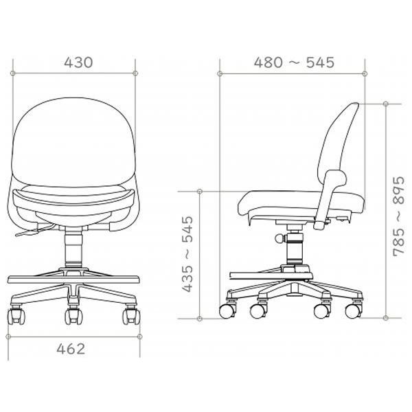 コイズミ ベストフィットチェア 回転学習デスクチェア 合成皮革張り BestFit Chair ライトピンク色 CDY-661の画像
