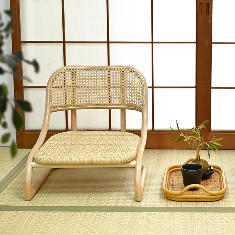 籐（ラタン）座椅子 籐座椅子 ラタン ローチェア かごめ編み 天然素材 C062ND : さぬきや