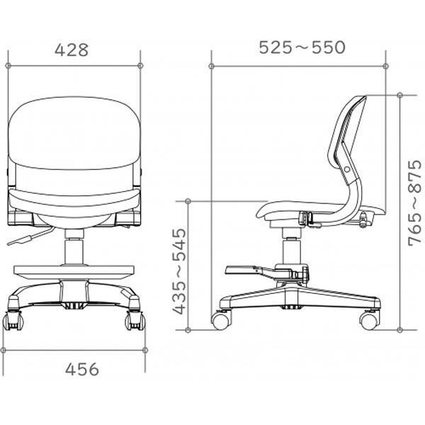 コイズミ ハイブリッドチェア 学習デスクチェア 合成皮革張り HyBrid Chair ライトピンク色 CDC-871の画像