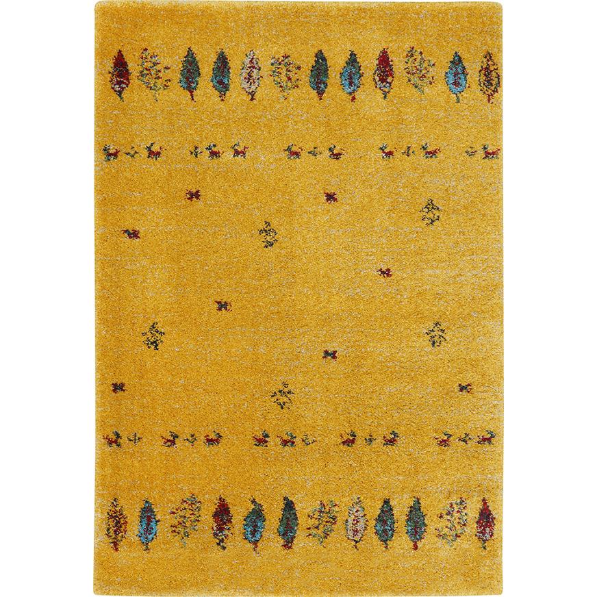 ラグ 絨毯 カーペット 200×200cm イエロー色 正方形 ホットカーペット 