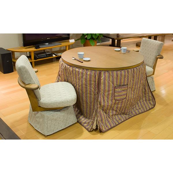 ハイタイプダイニングこたつ布団 円形 110センチ丸 コタツ用 掛け
