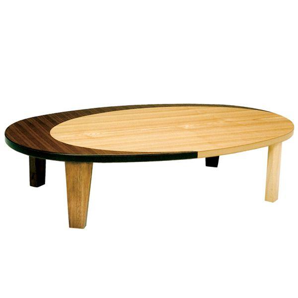 楕円形 折りたたみ座卓 ローテーブル KURAN-150 クラン